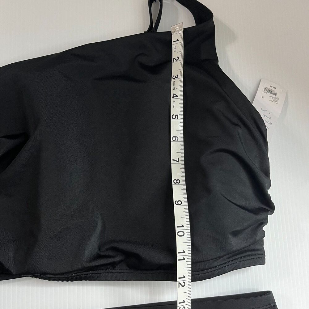 Swim by Cacique Black Swimsuit One Piece Cut out Swim Suit One Shoulder 20 NWT - Picture 8 of 11